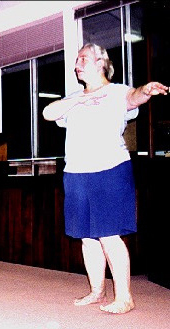 Pat Hering dancing hula